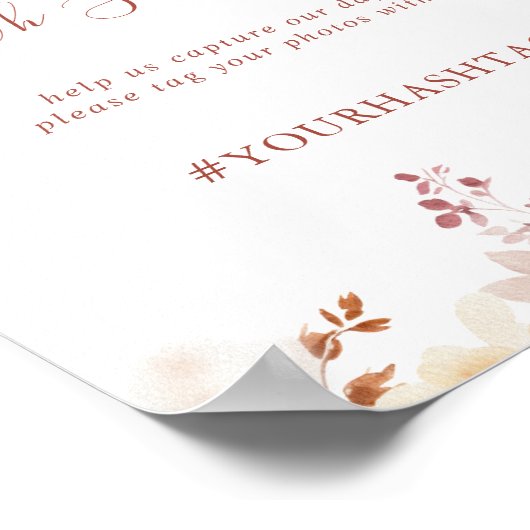 Kalligrafie sierlijke bloemenbruiloft Oh snap teke Poster (Hoek)