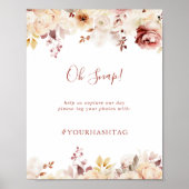 Kalligrafie sierlijke bloemenbruiloft Oh snap teke Poster (Voorkant)