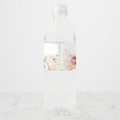 Kalligrafie sierlijke bloemenbruiloft waterfles etiket (Achterkant)