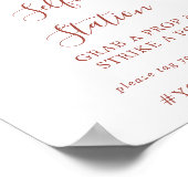 Kalligrafie sierlijke bloemenselfie station teken poster (Hoek)