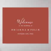 Kalligrafie sierlijke bruiloft welkomstteken poster (Voorkant)