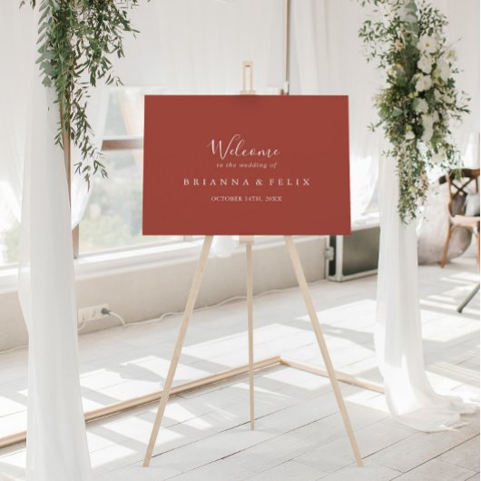 Kalligrafie sierlijke bruiloft welkomstteken poster