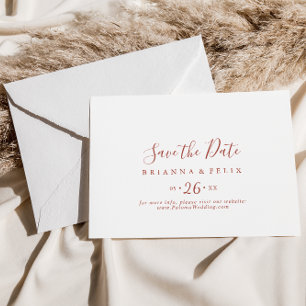 Kalligrafie sierlijke horizontale bruiloft save the date