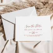 Kalligrafie sierlijke horizontale bruiloft save the date