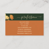 Kalligrafie Signature Elegant Bloemen Olijfgroen Visitekaartje (Achterkant)