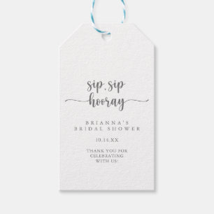 Kalligrafie Sip Silver Hooray Vrijgezellenfeest Cadeaulabel