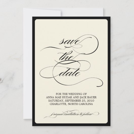 {kalligrafie} sparen de datum save the date (Voorkant)