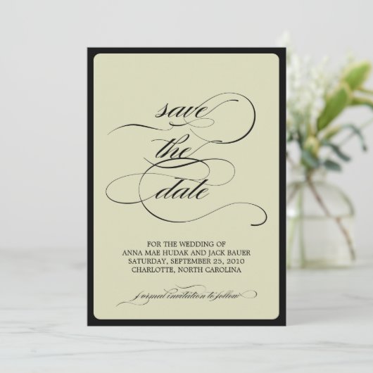 {kalligrafie} sparen de datum save the date (Staand voorkant)