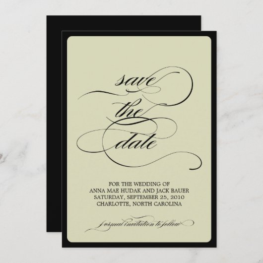 {kalligrafie} sparen de datum save the date (Voorkant / Achterkant)