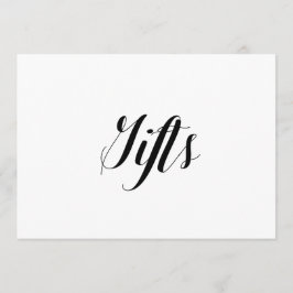 Kalligrafie Stijl "Cadeaus" Trouwbord Kaart