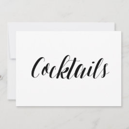 Kalligrafie Stijl "Cocktails" Trouwbord Kaart