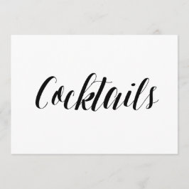 Kalligrafie Stijl "Cocktails" Trouwbord Kaart