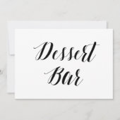 Kalligrafie Stijl "Dessert Bar" Trouwbord Kaart (Voorkant)