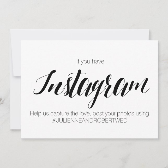 Kalligrafie Stijl "Instagram Hashtag" Weddenschap (Voorkant)