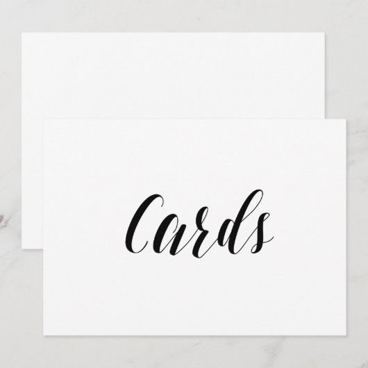 Kalligrafie Stijl "Kaarten" Trouw Tekstbord Kaart (Voorkant / Achterkant)