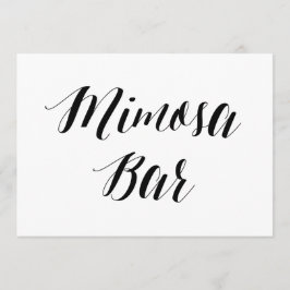 Kalligrafie Stijl "Mimosa Bar" Trouwbord Kaart