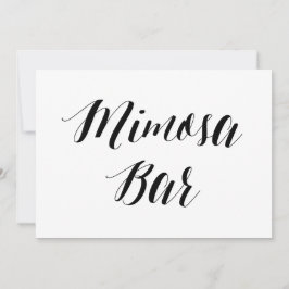 Kalligrafie Stijl "Mimosa Bar" Trouwkaart Kaart