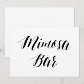 Kalligrafie Stijl "Mimosa Bar" Trouwkaart Kaart (Voorkant / Achterkant)