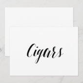 Kalligrafie Stijl "Sigaren" Trouwbord Kaart (Voorkant / Achterkant)