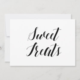 Kalligrafie Stijl "Sweet Treats" Trouwbord Kaart