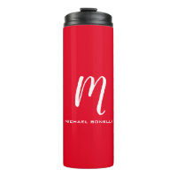 Kalligrafie stijlvol rood wit monogram jouw naam