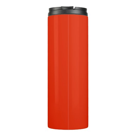 Kalligrafie stijlvol rood wit monogram jouw naam thermosbeker (Achterkant)