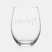 Kalligrafie Stijlvol Script Bruidsmeisje Naam Wijnglas Zonder Voet (Achterkant)