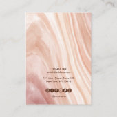 Kalligrafie stoffige roze marmeren Oorbel display  Visitekaartje (Achterkant)