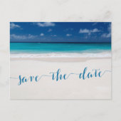 Kalligrafie Strand Thema Save The Dates Postkaarte Aankondigingskaart (Voorkant)