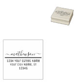 Kalligrafie Swash Typografie Naam Adres #3 Rubberstempel (Gestempeld)