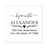Kalligrafie Swash Typografie Naam Adres Zelfinktende Stempel (Design)