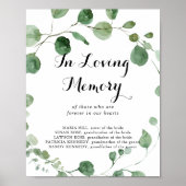 Kalligrafie Ter Herinnering Eucalyptus Bord Poster (Voorkant)