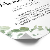 Kalligrafie Ter nagedachtenis Eucalyptus bord Poster (Hoek)