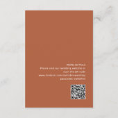 Kalligrafie Terracotta Details QR Code Huwelijk Informatiekaartje (Achterkant)