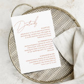 Kalligrafie Terracotta Details QR Code Huwelijk Informatiekaartje