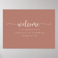 Kalligrafie Terracotta Verloving Feest Welkom