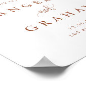  kalligrafie Terracotta Wedding Welkom Poster (Hoek)