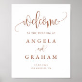  kalligrafie Terracotta Wedding Welkom Poster (Voorkant)