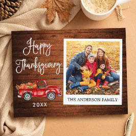 Kalligrafie Thanksgiving Truck Instant Photo Briefkaart