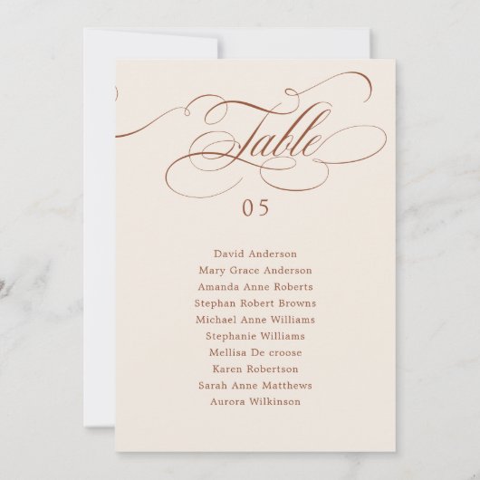 Kalligrafie tijdloze Terracotta Zitting Grafiek Ka Kaart (Achterkant)