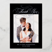 Kalligrafie tijdloze Zilveren bruiloft Bedankt Folie Uitnodiging (Voorkant)