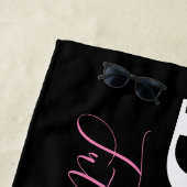 Kalligrafie Toekomstige Mevrouw Naam Bruid Roze Zw Strandlaken (In situ)