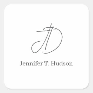 Kalligrafie trendy klassiek monogram vierkante sticker