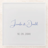 Kalligrafie trendy klassiek schrift gewoon persoon glazen onderzetter (Voorkant)