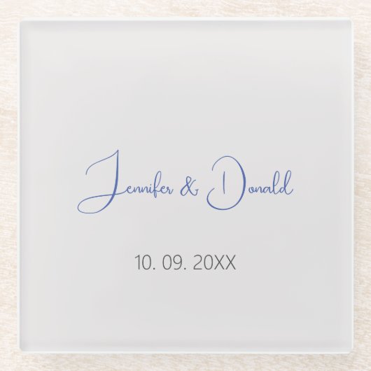 Kalligrafie trendy klassiek schrift gewoon persoon glazen onderzetter (Voorkant)