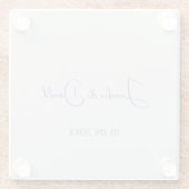 Kalligrafie trendy klassiek schrift gewoon persoon glazen onderzetter (Achterkant)