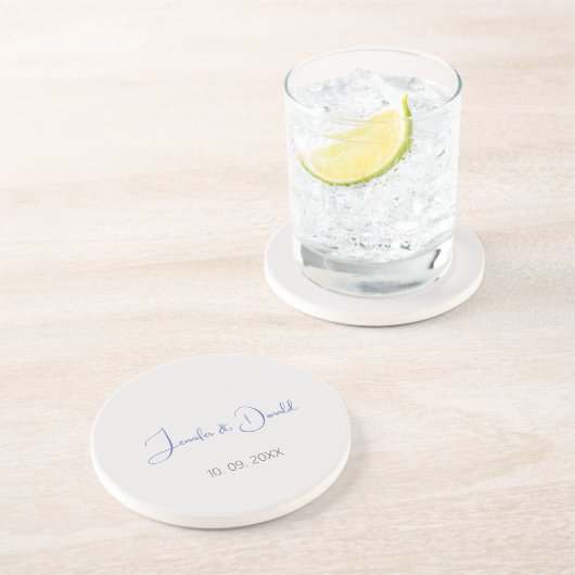 Kalligrafie trendy klassiek schrift gewoon persoon zandsteen onderzetter (Zijkant)