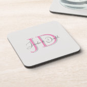 Kalligrafie trendy klassiek schrift monogram bier onderzetter (Linkerzijde)