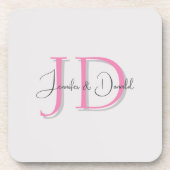 Kalligrafie trendy klassiek schrift monogram bier onderzetter (Voorkant)