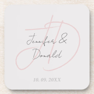 Kalligrafie trendy klassiek schrift monogram bier onderzetter